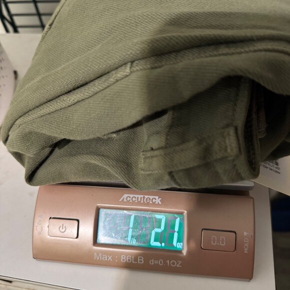 Amo Zip Utility Trouser Mid Rise Slim Fit Tapered Leg Size 27 Sage Green Cotton - Picture 16 of 16